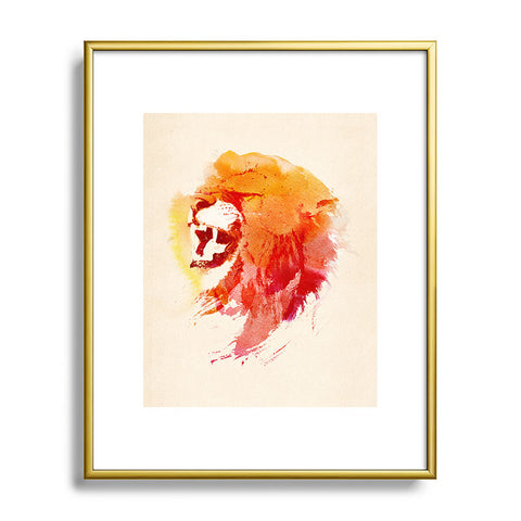 Robert Farkas Angry Lion Metal Framed Art Print
