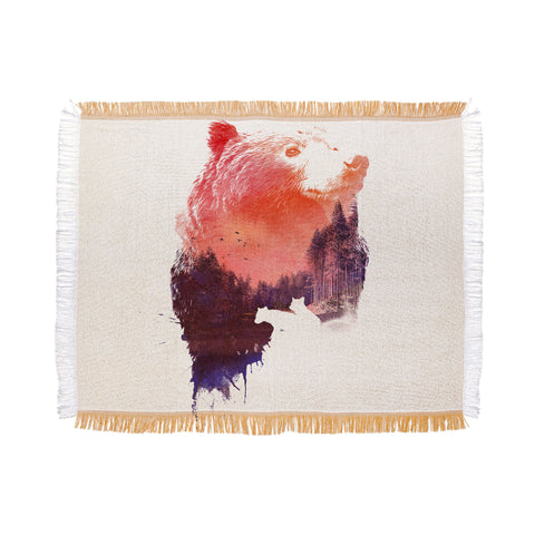 Robert Farkas Bear forest Throw Blanket