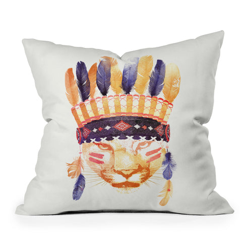 Robert Farkas Big chief Throw Pillow