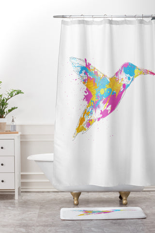 Robert Farkas Bird Of Colour Shower Curtain And Mat
