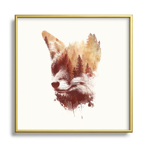 Robert Farkas Blind Fox Metal Square Framed Art Print