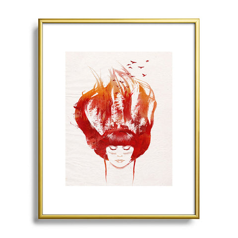 Robert Farkas Burning Forest Metal Framed Art Print