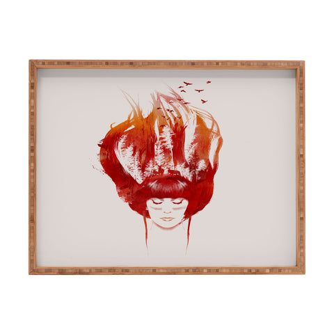 Robert Farkas Burning Forest Rectangular Tray