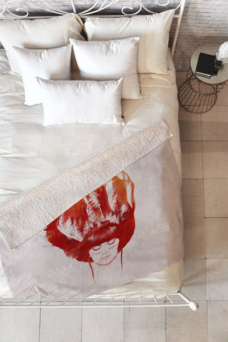 Robert Farkas Burning Forest Fleece Throw Blanket