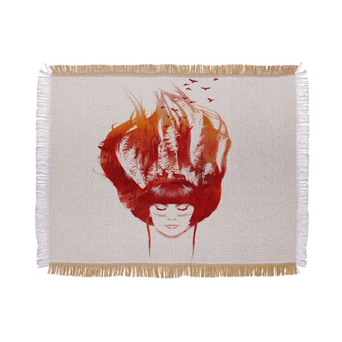 Robert Farkas Burning Forest Throw Blanket