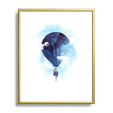 Robert Farkas Bye bye balloon Metal Framed Art Print