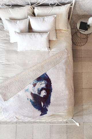 Robert Farkas Death run Fleece Throw Blanket