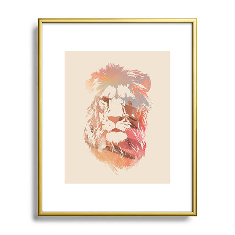 Robert Farkas Desert lion Metal Framed Art Print