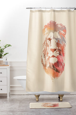 Robert Farkas Desert lion Shower Curtain And Mat