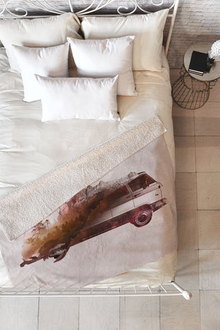Robert Farkas Drive me back home Fleece Throw Blanket