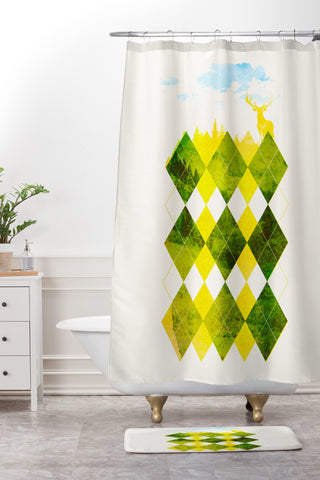 Robert Farkas Elegant Forest Shower Curtain And Mat