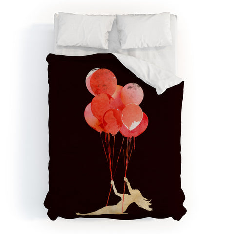 Robert Farkas Fly The Hell Away Duvet Cover