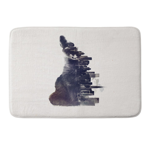Robert Farkas Fox from the city Memory Foam Bath Mat