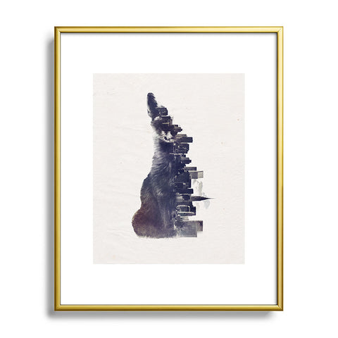 Robert Farkas Fox from the city Metal Framed Art Print