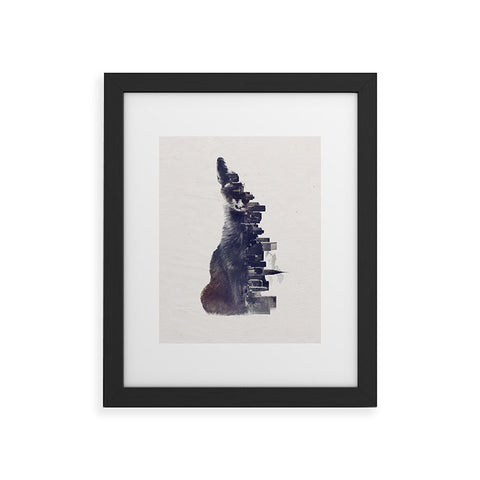 Robert Farkas Fox from the city Framed Art Print