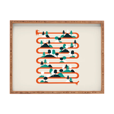 Robert Farkas Foxy Stripes Rectangular Tray