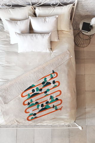 Robert Farkas Foxy Stripes Fleece Throw Blanket