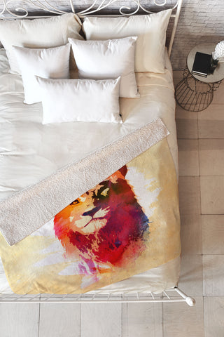 Robert Farkas Gym Lion Fleece Throw Blanket