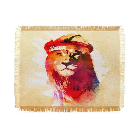 Robert Farkas Gym Lion Throw Blanket