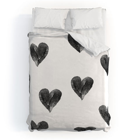 Robert Farkas I drew a few hearts for you Duvet Cover