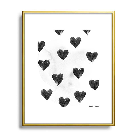 Robert Farkas I drew a few hearts for you Metal Framed Art Print