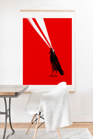 Robert Farkas Laser crow Art Print And Hanger