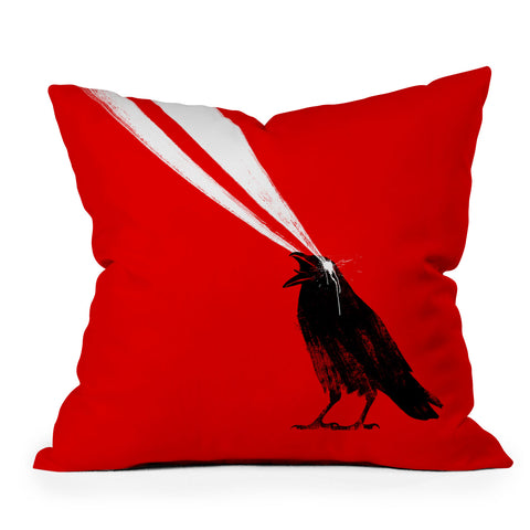 Robert Farkas Laser crow Throw Pillow
