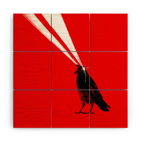 Robert Farkas Laser crow Wood Wall Mural