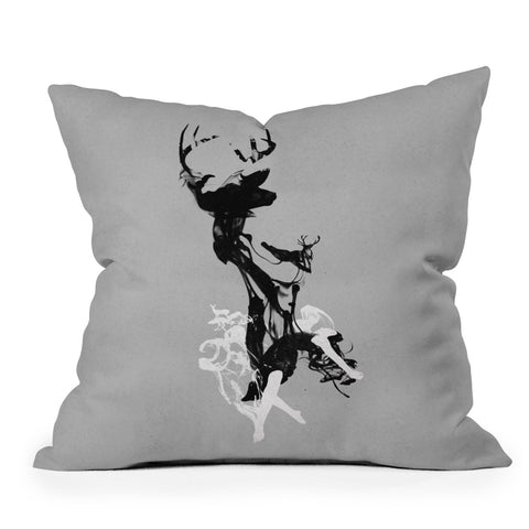Robert Farkas Last time I was a deer Throw Pillow