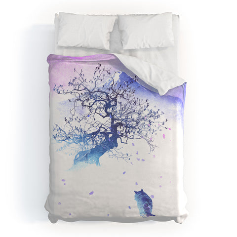 Robert Farkas Long way to fuji Duvet Cover