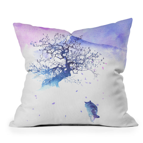Robert Farkas Long way to fuji Throw Pillow