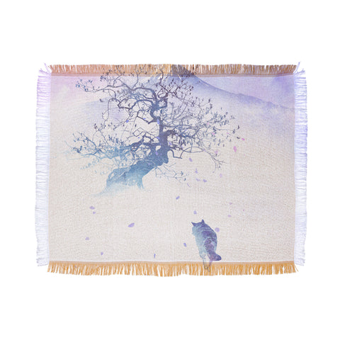 Robert Farkas Long way to fuji Throw Blanket