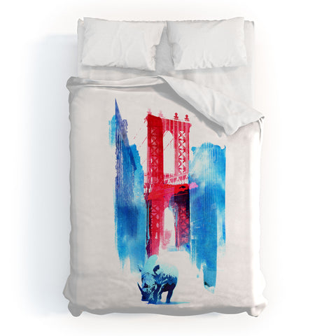 Robert Farkas Manhattan Bridge Duvet Cover