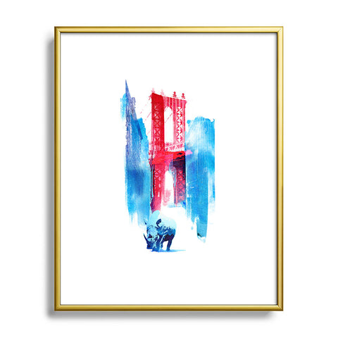 Robert Farkas Manhattan Bridge Metal Framed Art Print