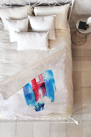 Robert Farkas Manhattan Bridge Fleece Throw Blanket