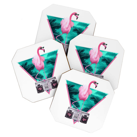 Robert Farkas Miami Flamingo Coaster Set