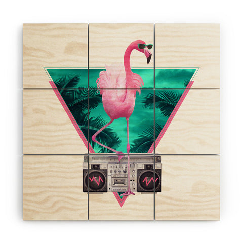 Robert Farkas Miami Flamingo Wood Wall Mural
