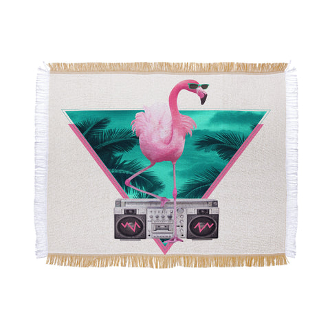 Robert Farkas Miami Flamingo Throw Blanket