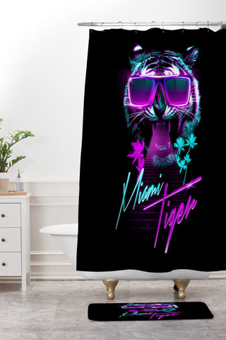 Robert Farkas Miami Tiger Shower Curtain And Mat
