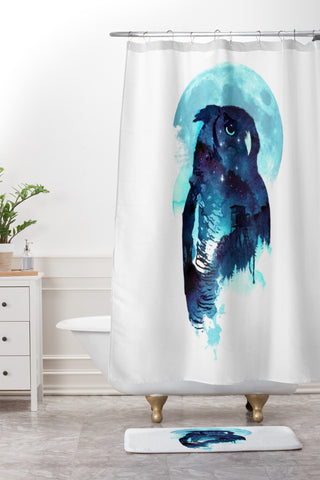 Robert Farkas Midnight Owl Shower Curtain And Mat