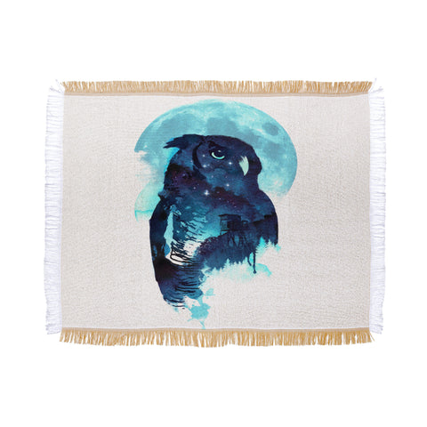 Robert Farkas Midnight Owl Throw Blanket