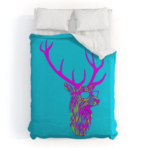 Robert Farkas Party Deer Duvet Cover