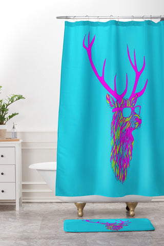 Robert Farkas Party Deer Shower Curtain And Mat
