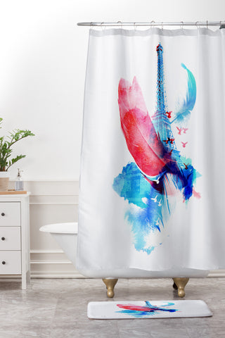 Robert Farkas Pigeons Of Paris Shower Curtain And Mat