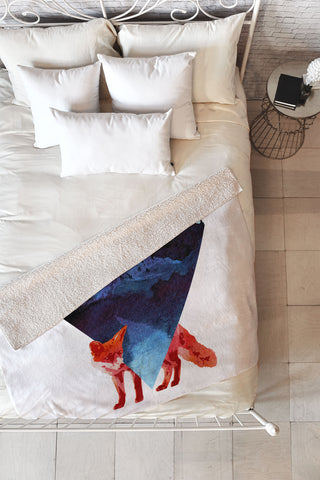 Robert Farkas Risky road Fleece Throw Blanket