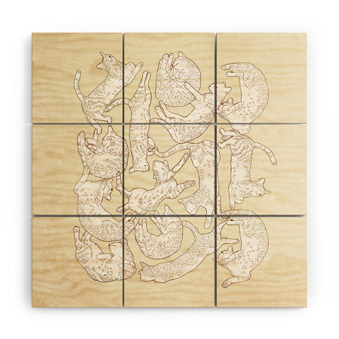 Robert Farkas Sleeping Cats Wood Wall Mural