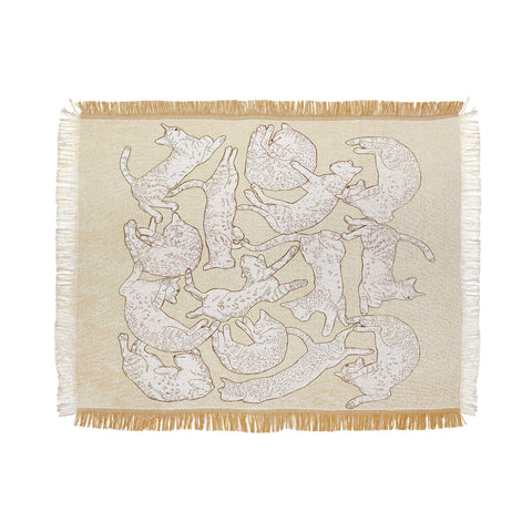 Robert Farkas Sleeping Cats Throw Blanket