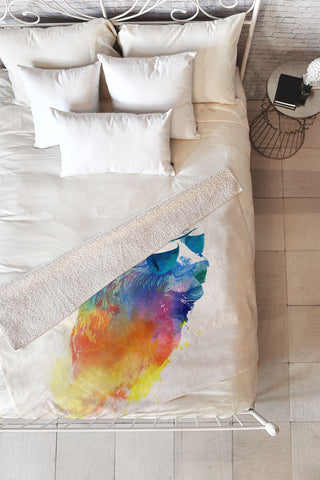 Robert Farkas Sunny bear Fleece Throw Blanket