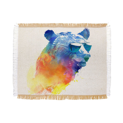 Robert Farkas Sunny bear Throw Blanket