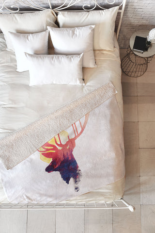 Robert Farkas The burning sun 2 Fleece Throw Blanket